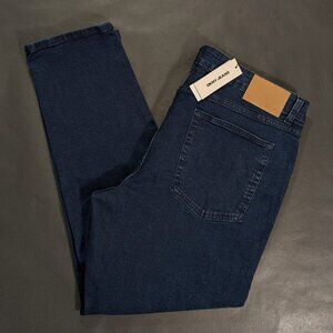 DKNY Men`s Bedford Slim Fit Straight Leg Stretch Jeans Blue Denim 36x30 38x32